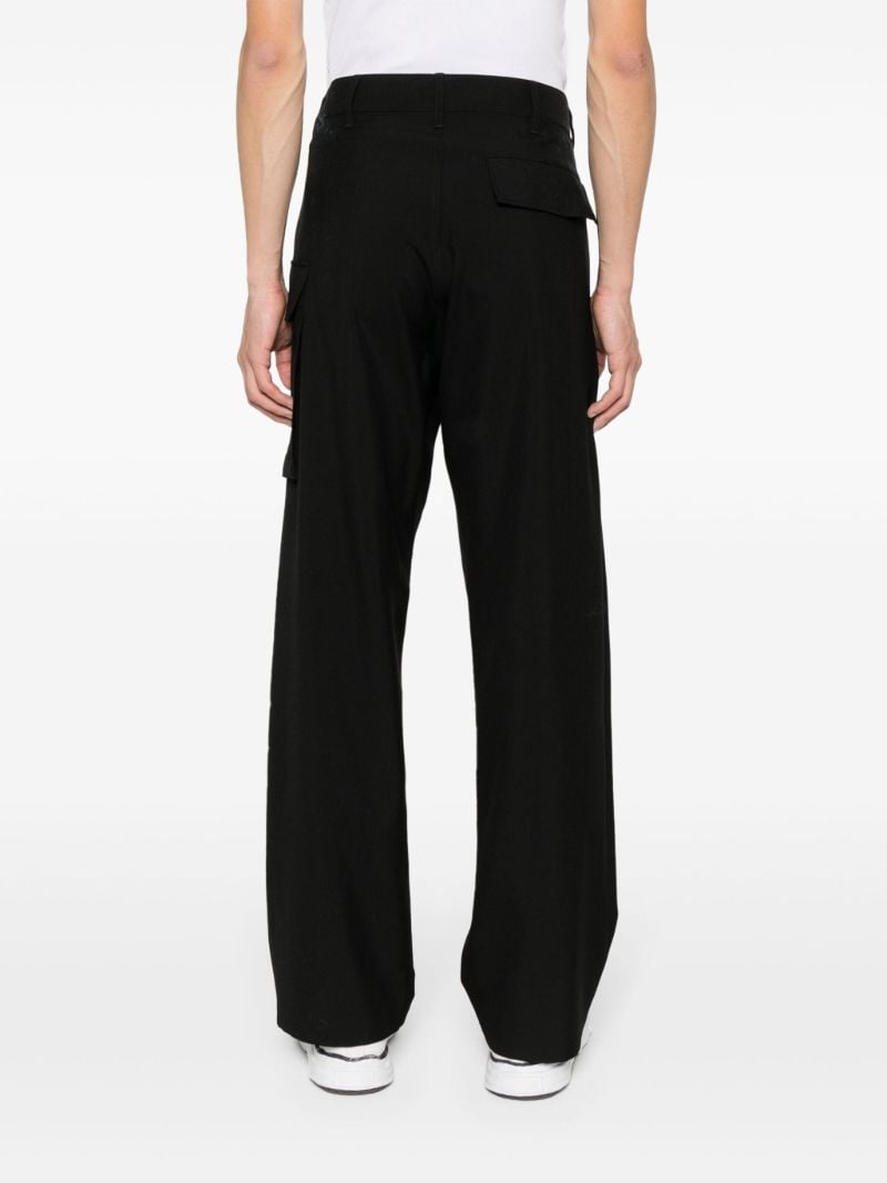 Black Straight-leg Wool Trousers