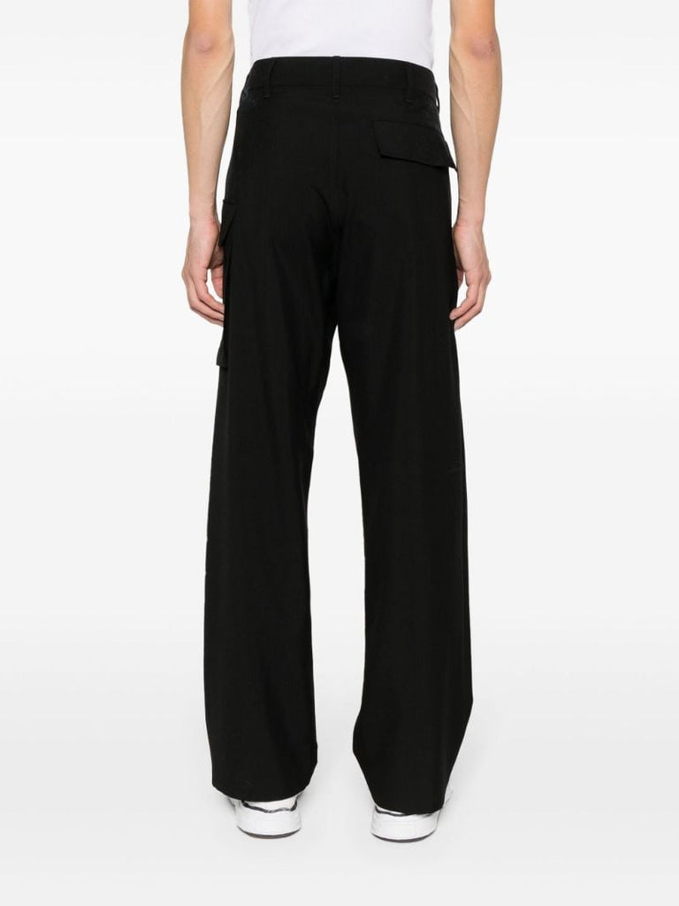 Black Straight-leg Wool Trousers