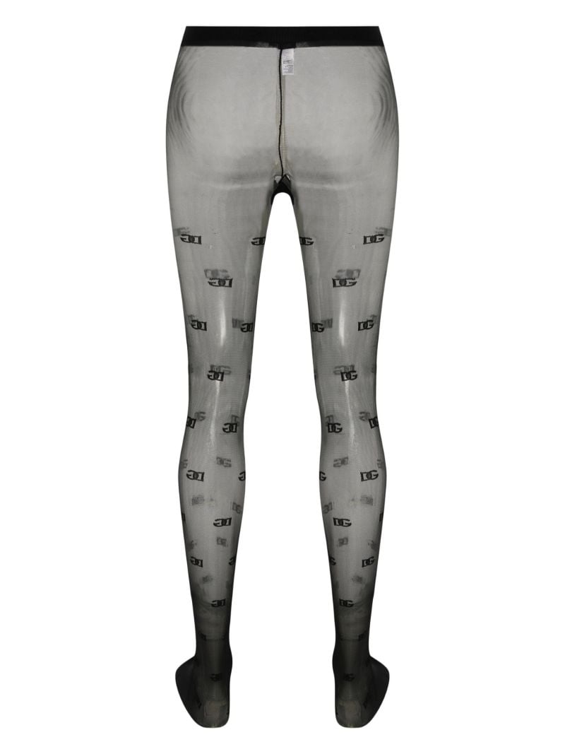Black Monogram Semi-sheer Tights