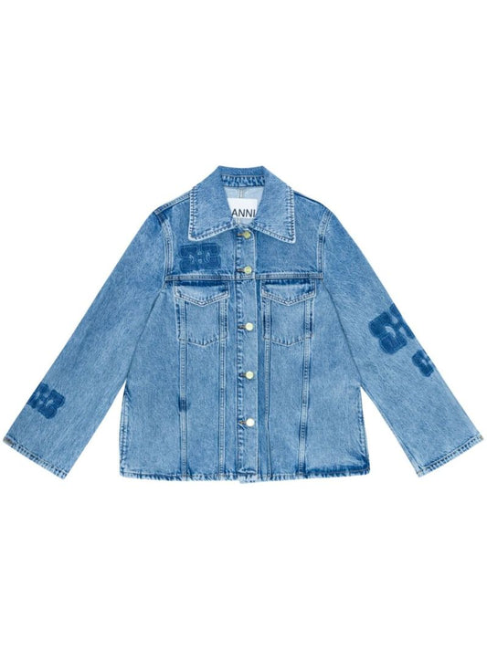 Blue Logo-appliquÃ_x0083_Â© Denim Jacket