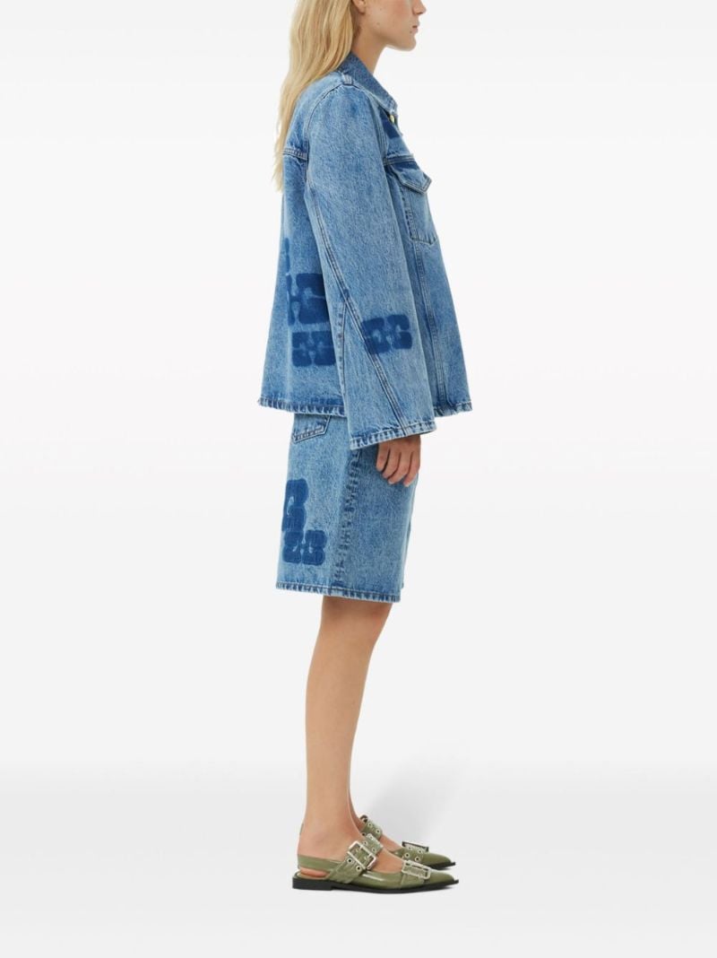 Blue Logo-appliquÃ_x0083_Â© Denim Jacket