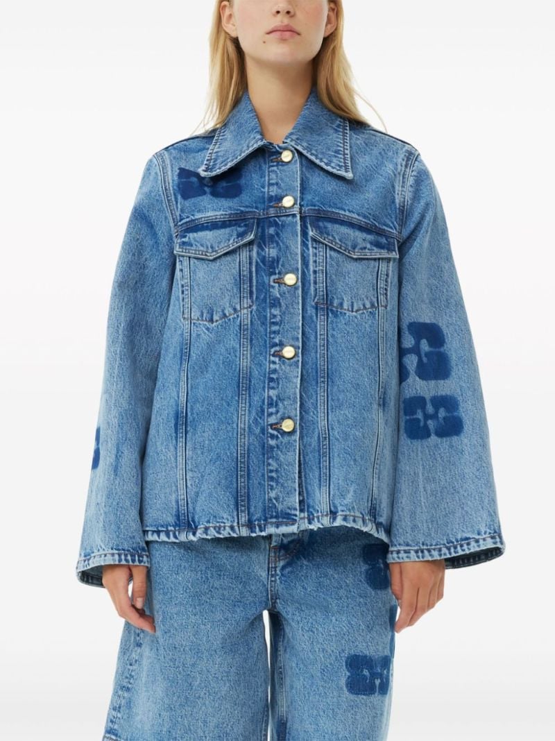 Blue Logo-appliquÃ_x0083_Â© Denim Jacket