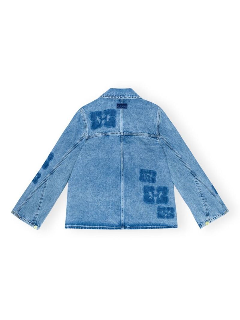 Blue Logo-appliquÃ_x0083_Â© Denim Jacket