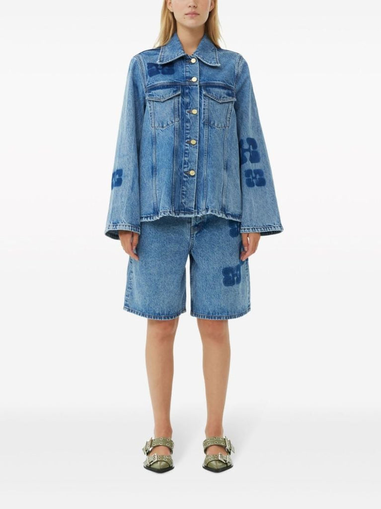 Blue Logo-appliquÃ_x0083_Â© Denim Jacket
