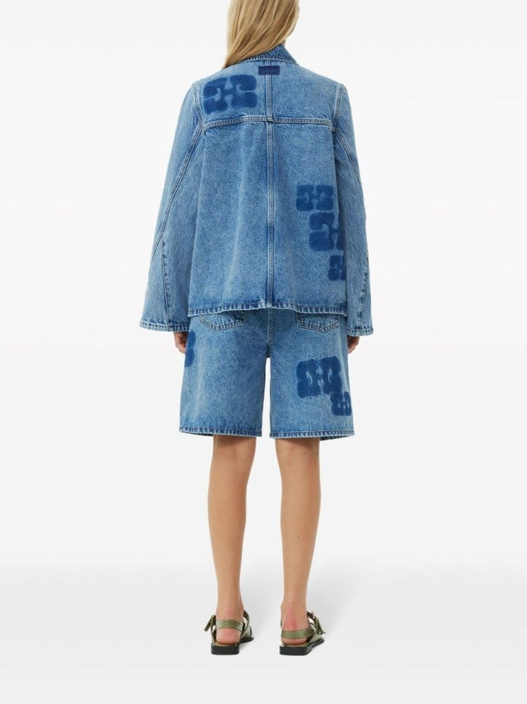 Blue Logo-appliquÃ_x0083_Â© Denim Jacket