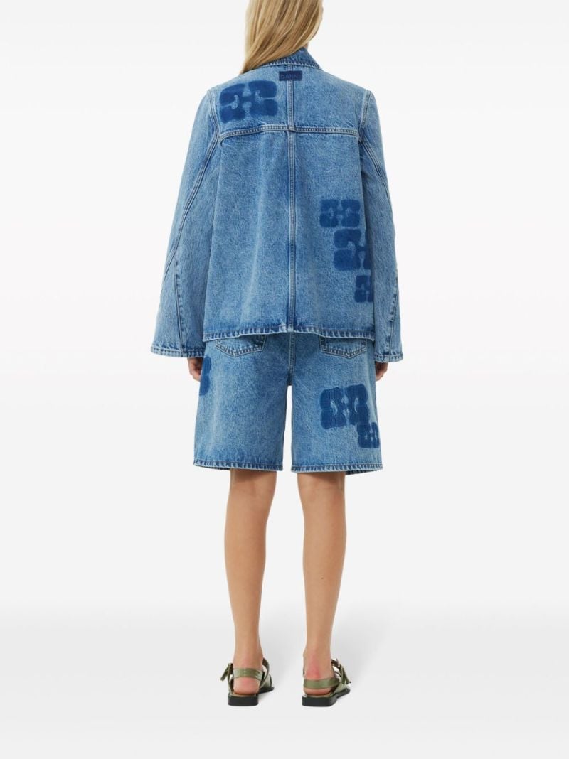 Blue Logo-appliquÃ_x0083_Â© Denim Jacket