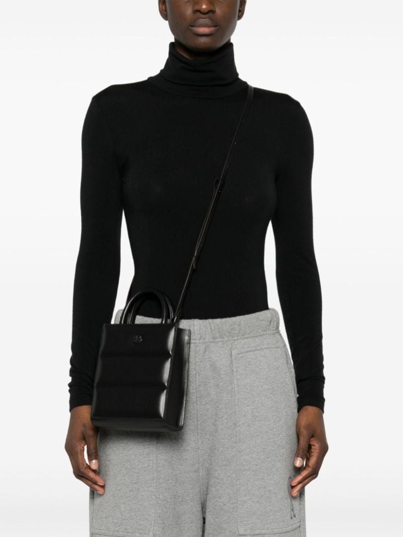 Black Mini Doudoune Leather Tote Bag
