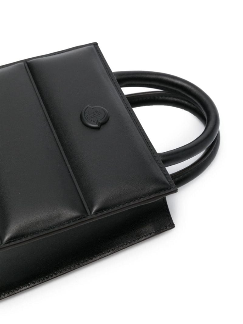 Black Mini Doudoune Leather Tote Bag