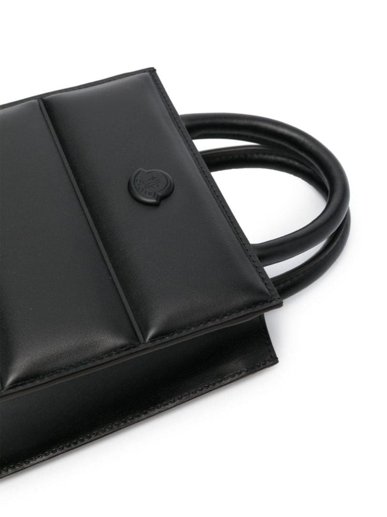 Black Mini Doudoune Leather Tote Bag