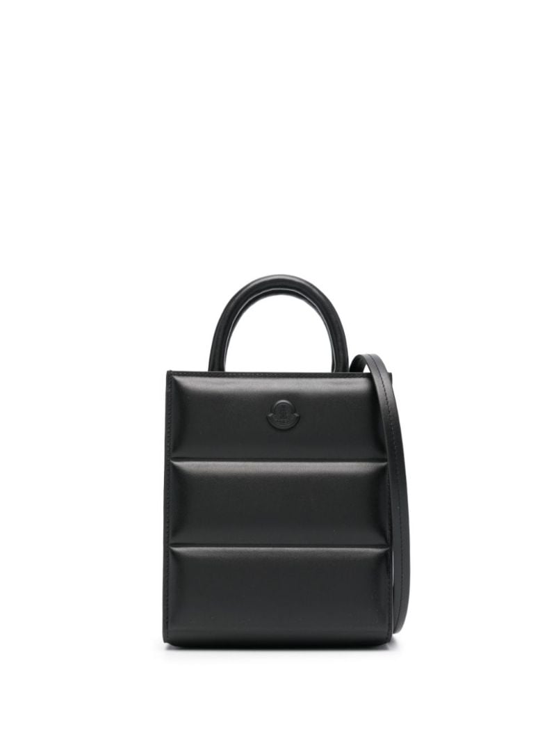 Black Mini Doudoune Leather Tote Bag