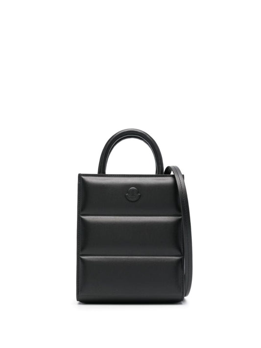 Black Mini Doudoune Leather Tote Bag