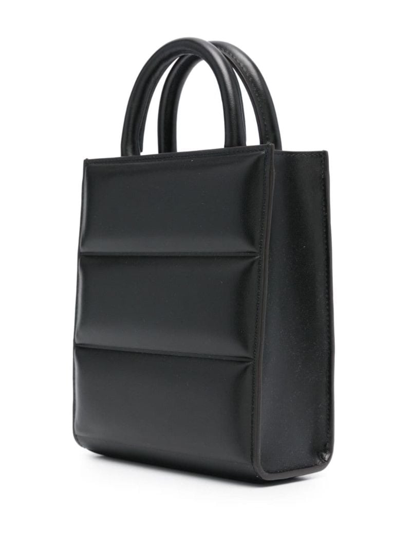 Black Mini Doudoune Leather Tote Bag