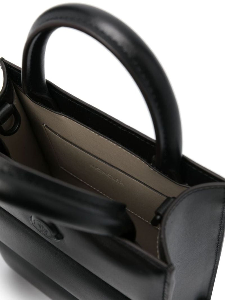 Black Mini Doudoune Leather Tote Bag