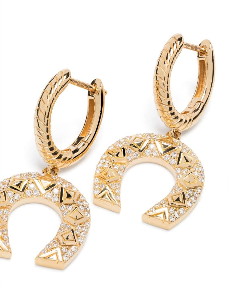 18k Yellow Gold Horseshoe Hoop Earrings