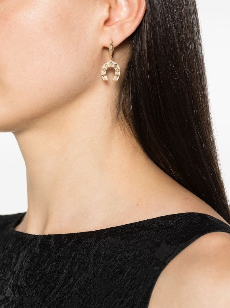 18k Yellow Gold Horseshoe Hoop Earrings