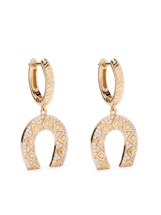 18k Yellow Gold Horseshoe Hoop Earrings