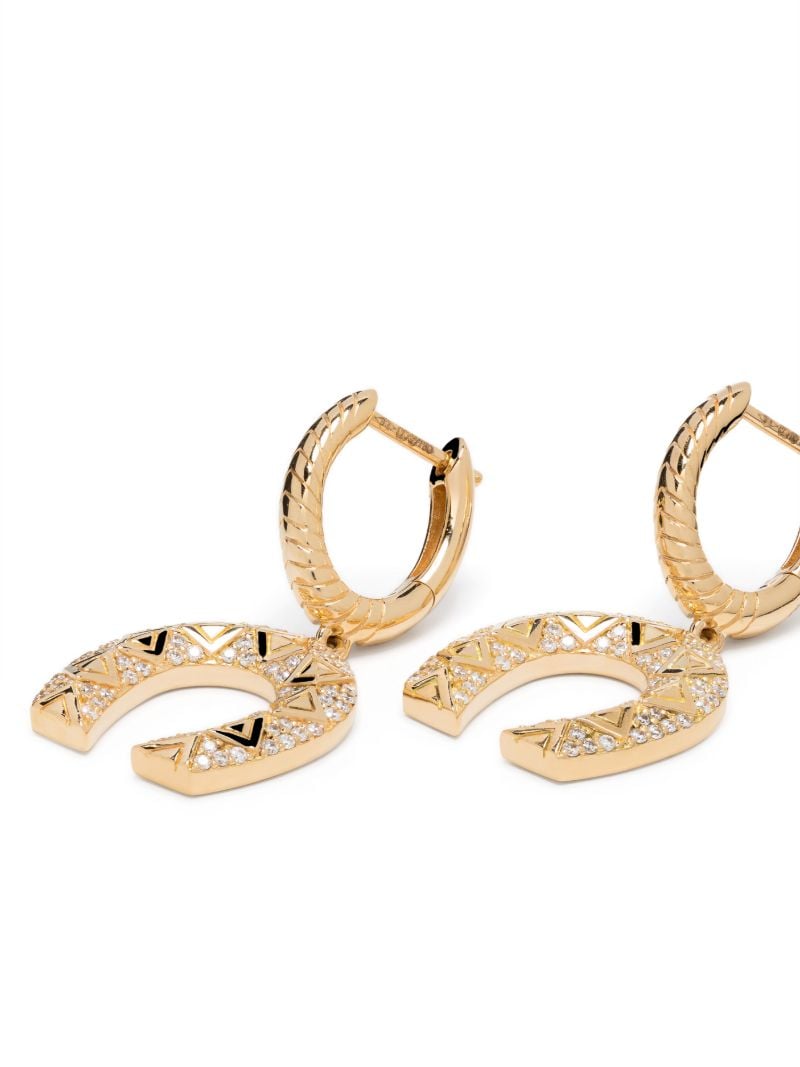 18k Yellow Gold Horseshoe Hoop Earrings