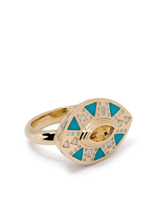 18k Yellow Gold CleopatraÃ¢â_x0082_¬â_x0084_¢s Eye Diamond Ring