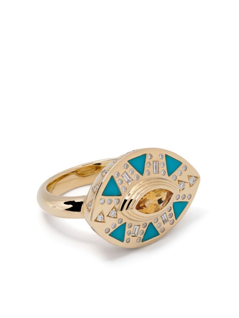 18k Yellow Gold CleopatraÃ¢â_x0082_¬â_x0084_¢s Eye Diamond Ring