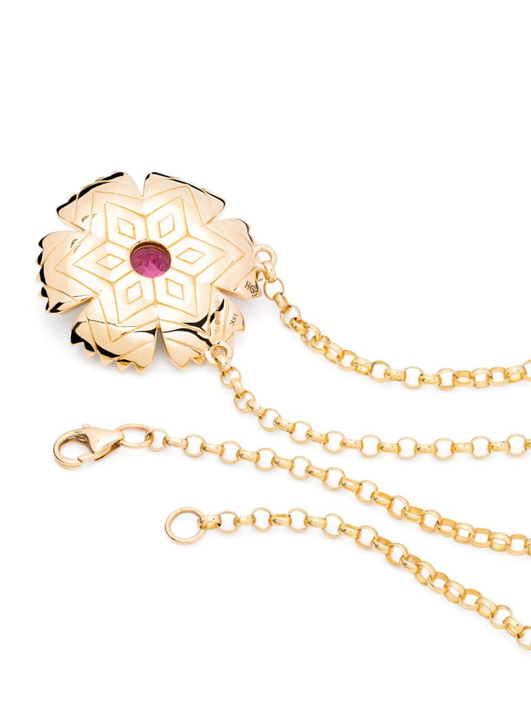 18k Yellow Gold Petunia Necklace