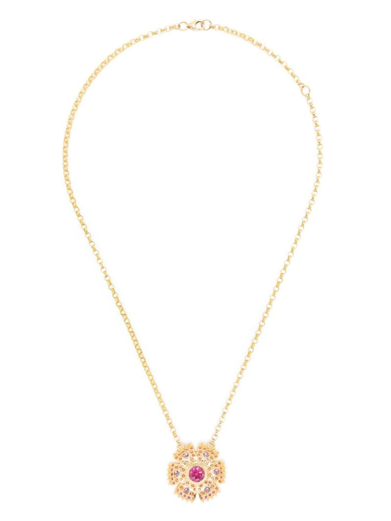 18k Yellow Gold Petunia Necklace