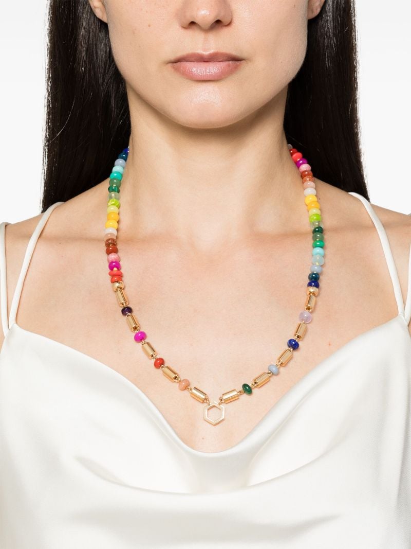 18k Yellow Gold  Rainbow Bead Foundation Necklace
