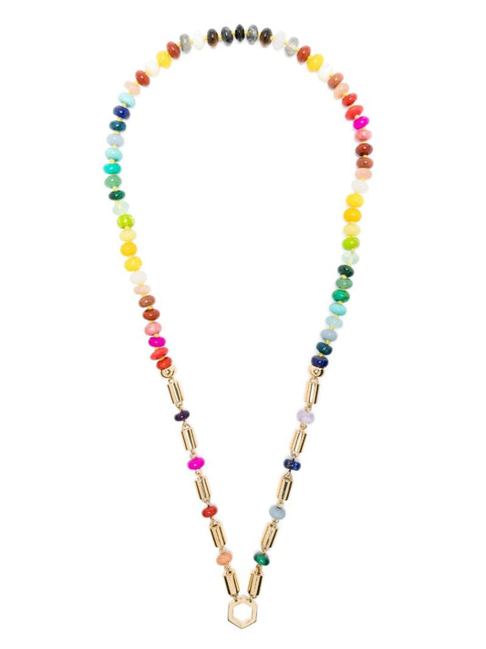 18k Yellow Gold  Rainbow Bead Foundation Necklace