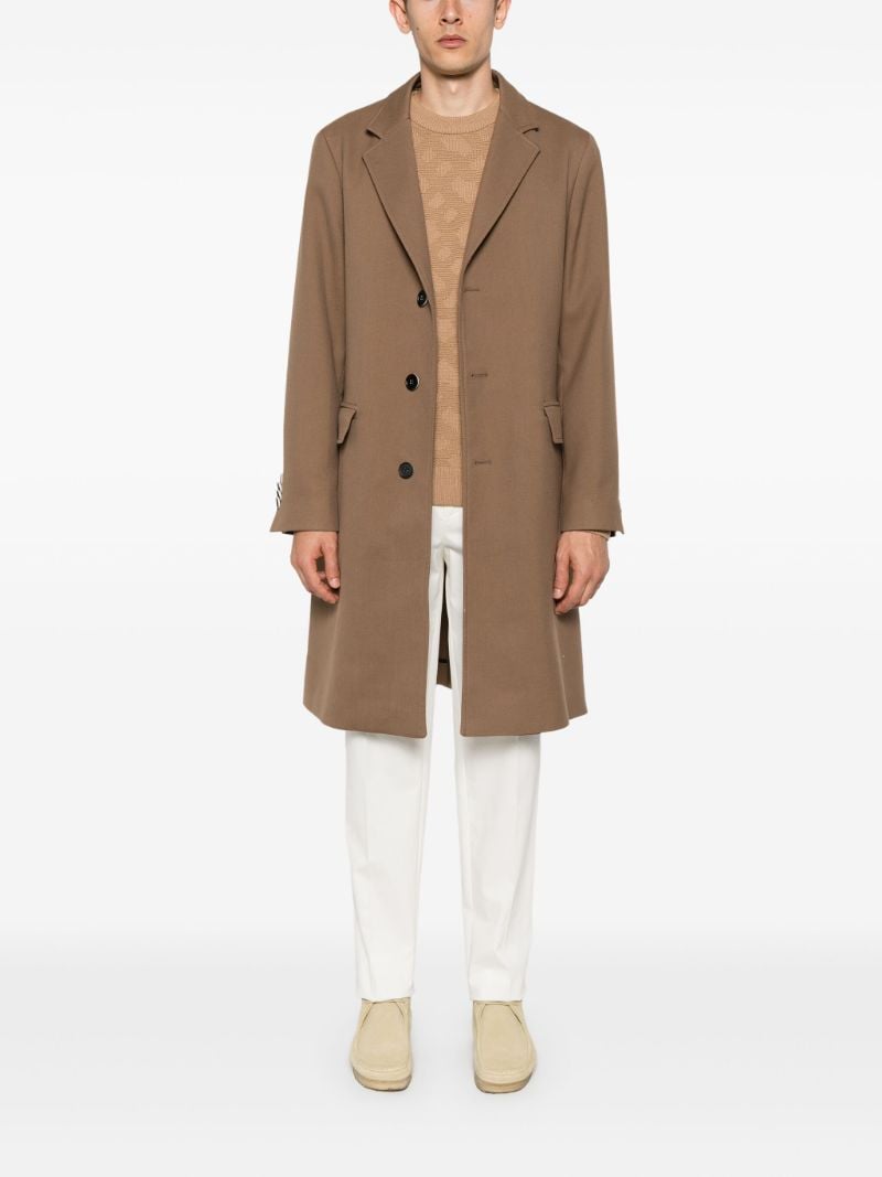 Neutral Geometric-jacquard Virgin Wool Sweater