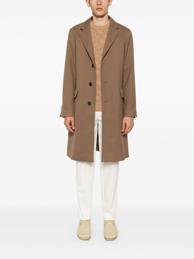 Neutral Geometric-jacquard Virgin Wool Sweater