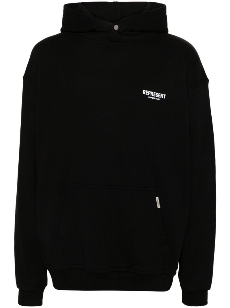 Black Logo-print Cotton Hoodie