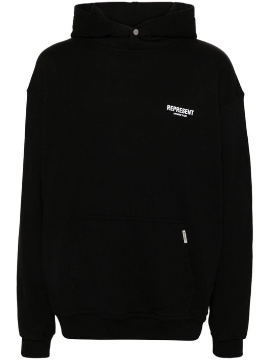 Black Logo-print Cotton Hoodie