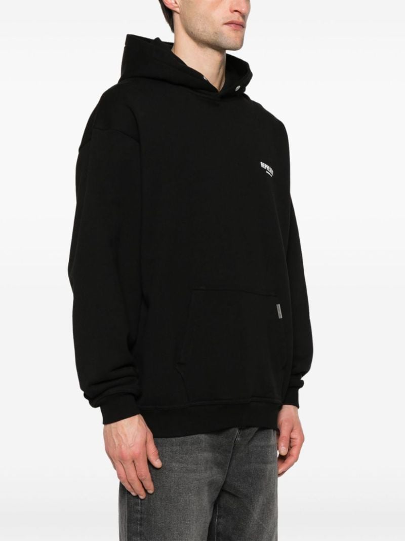 Black Logo-print Cotton Hoodie