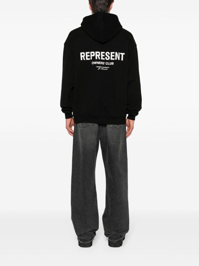 Black Logo-print Cotton Hoodie
