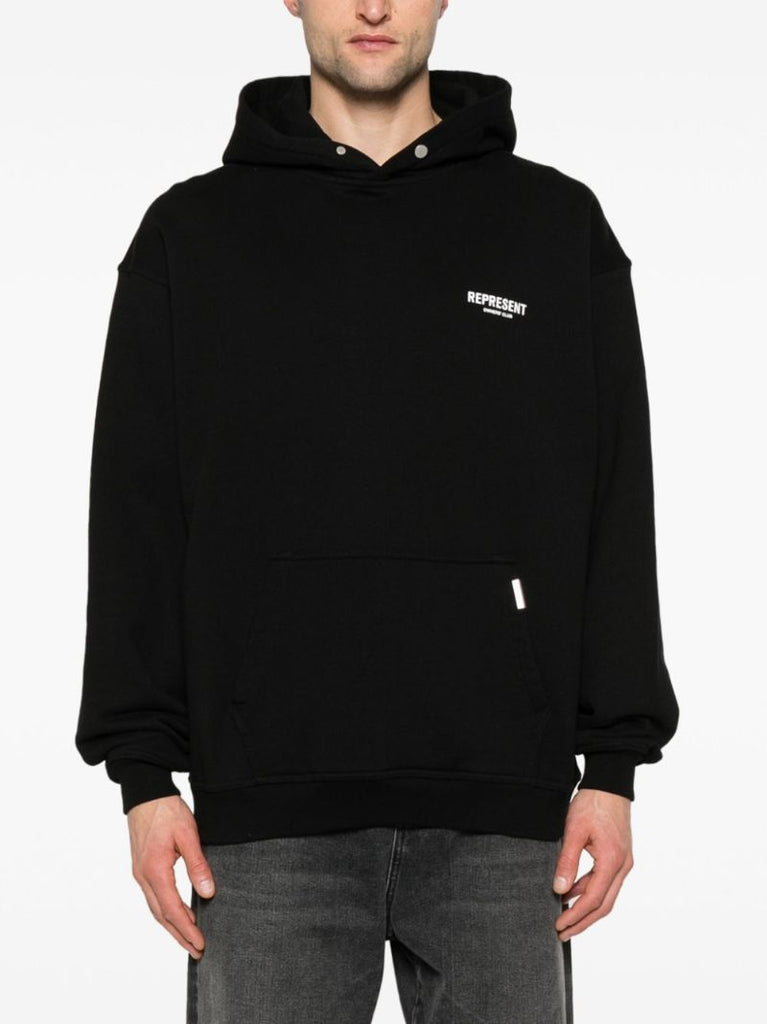 Black Logo-print Cotton Hoodie