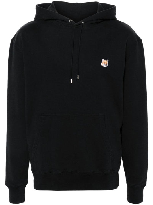 Black Fox Head Cotton Hoodie