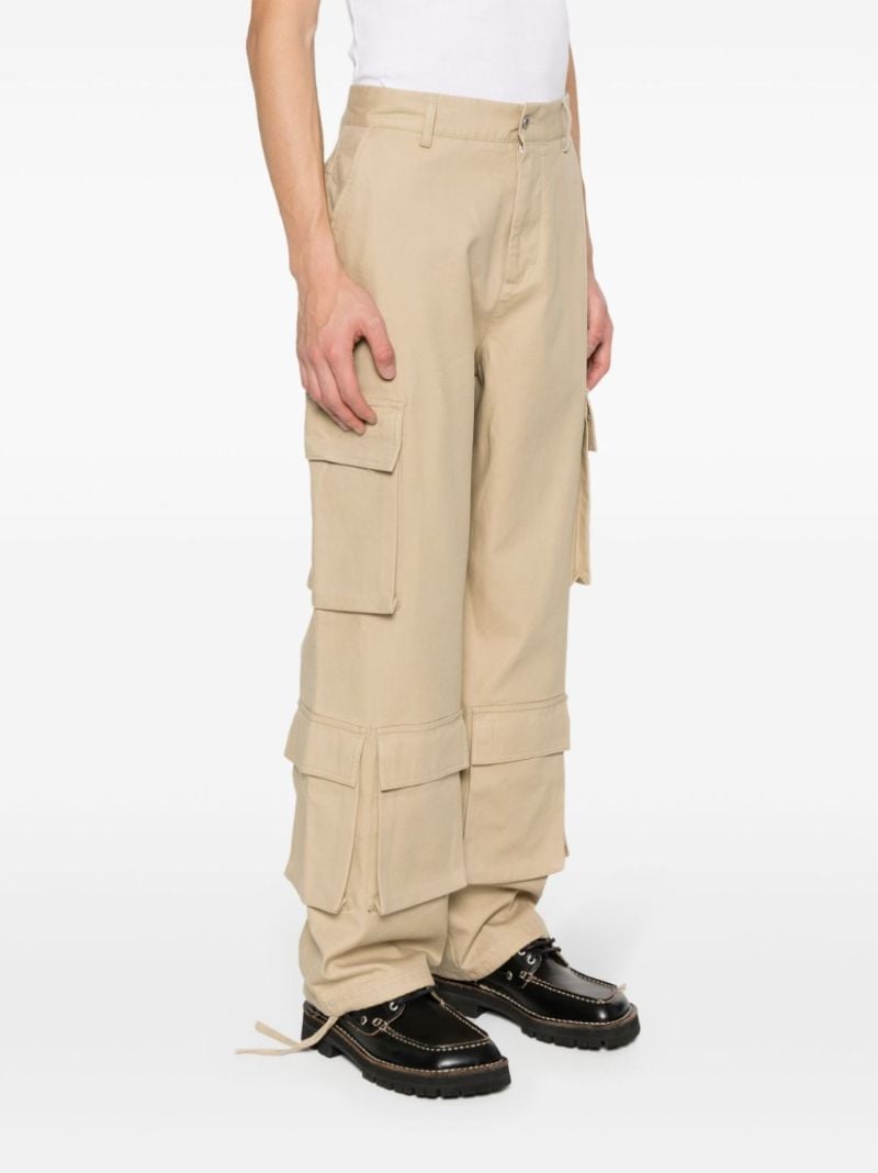 Neutral Cotton Cargo Trousers