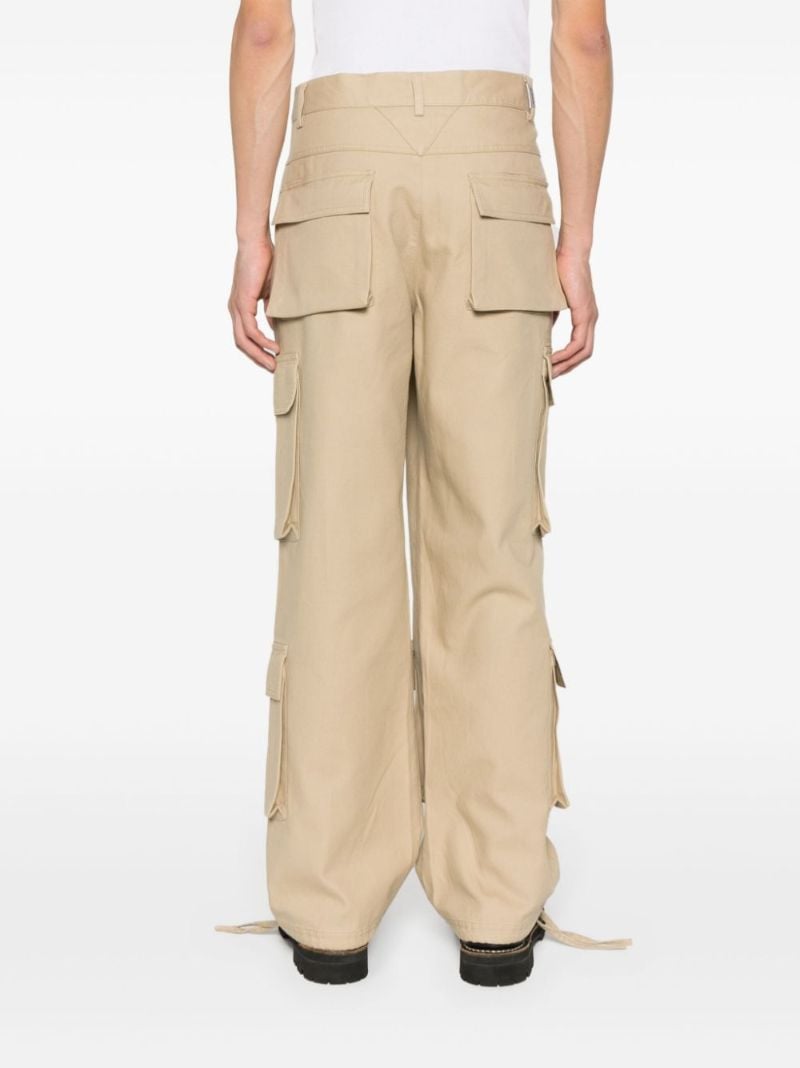 Neutral Cotton Cargo Trousers