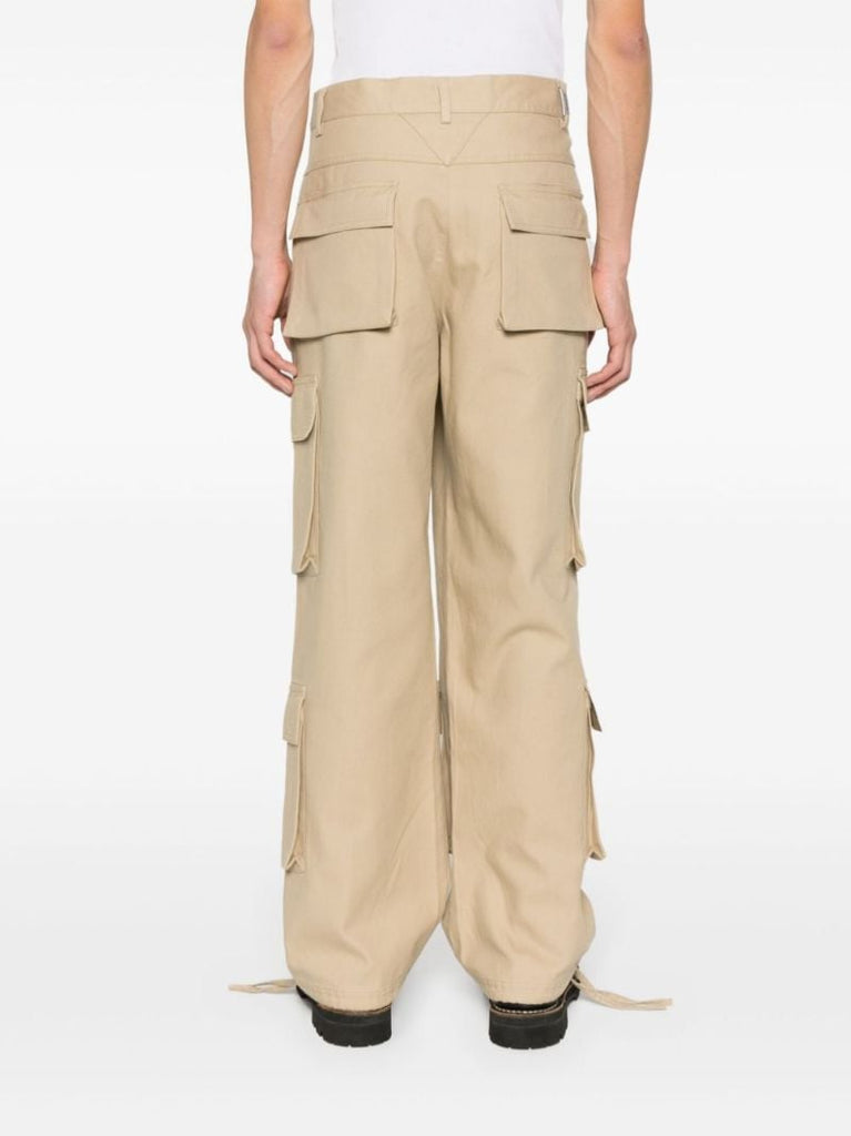 Neutral Cotton Cargo Trousers