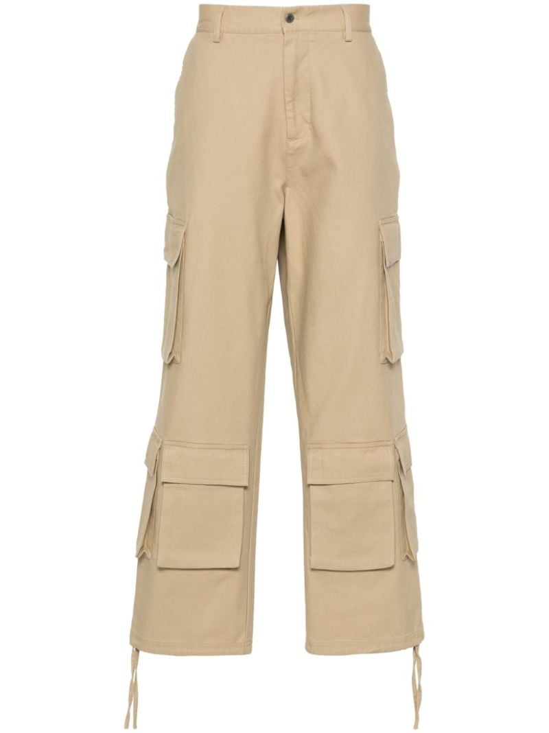 Neutral Cotton Cargo Trousers