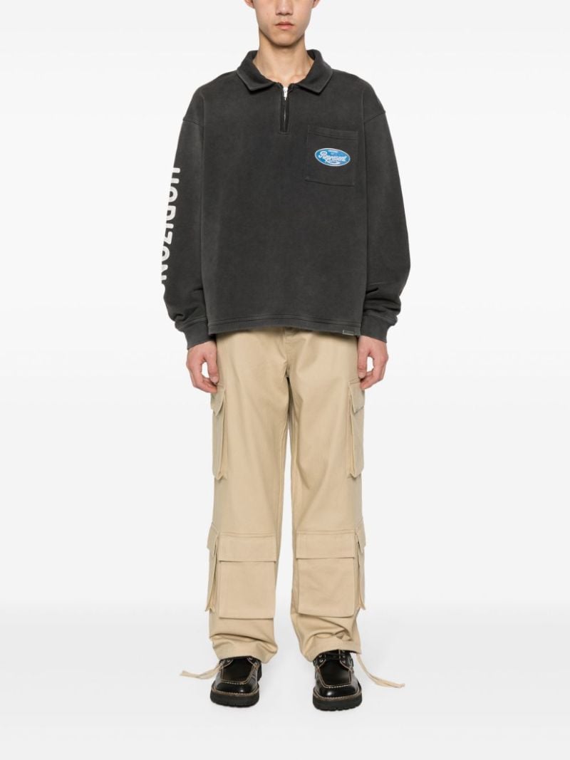 Neutral Cotton Cargo Trousers