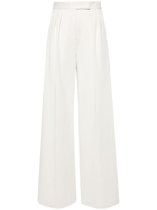 White Scuba Jersey Wide-leg Trousers