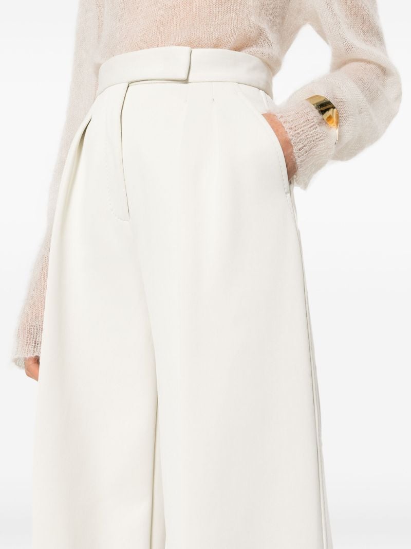 White Scuba Jersey Wide-leg Trousers