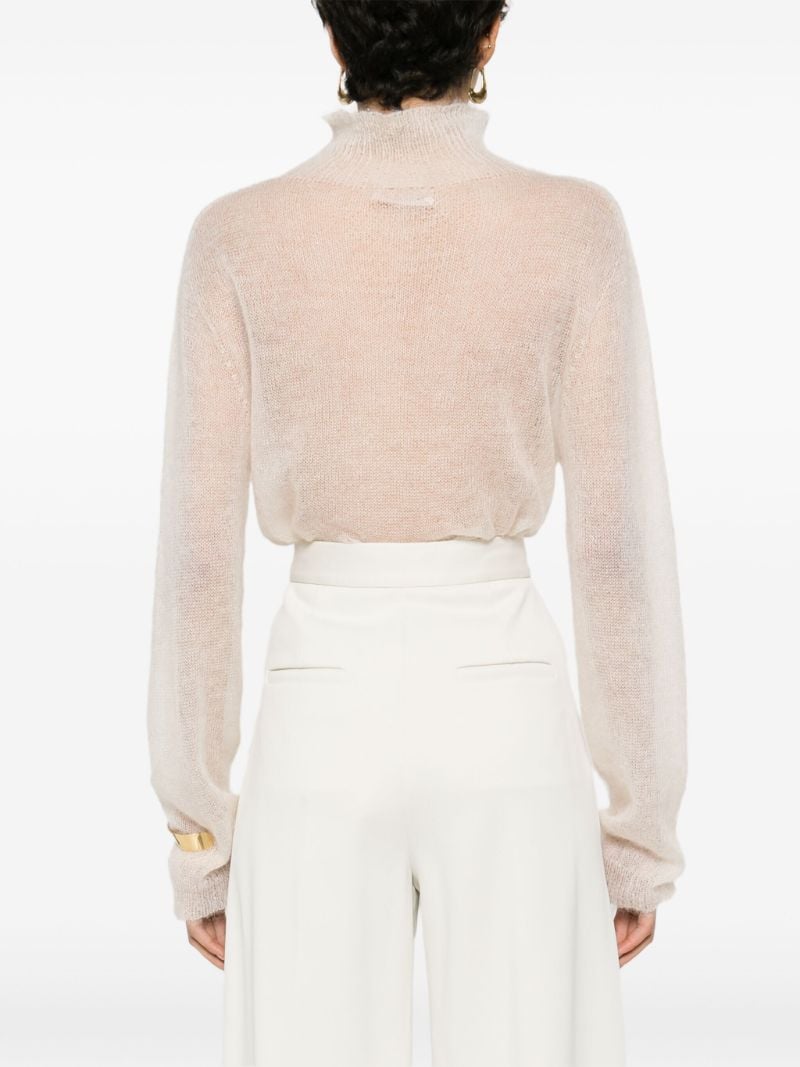 White Scuba Jersey Wide-leg Trousers