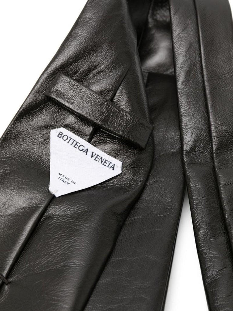 Kale Green Leather Necktie