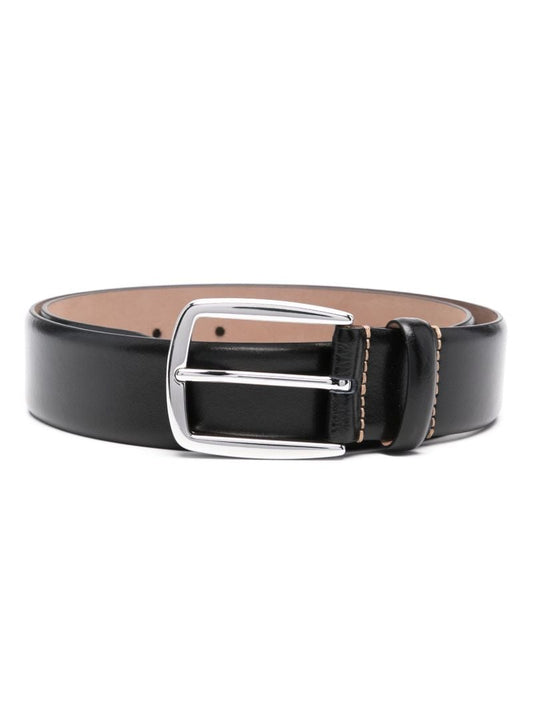 Black Buckled Leather Belt