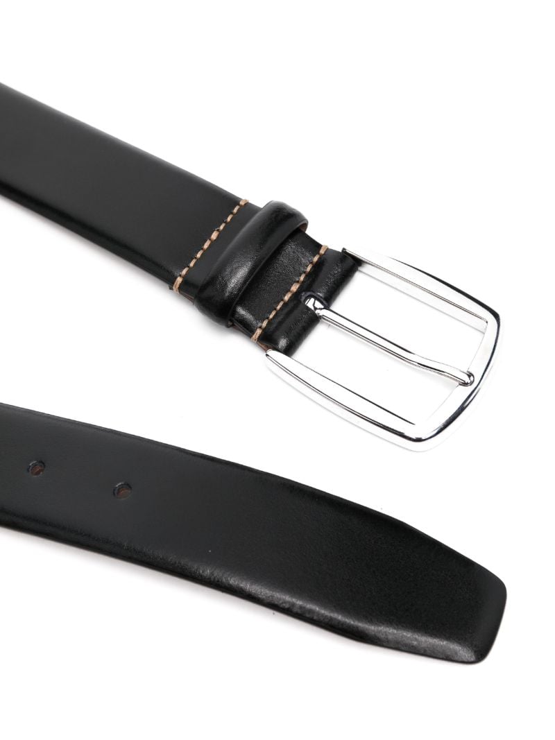 Black Buckled Leather Belt