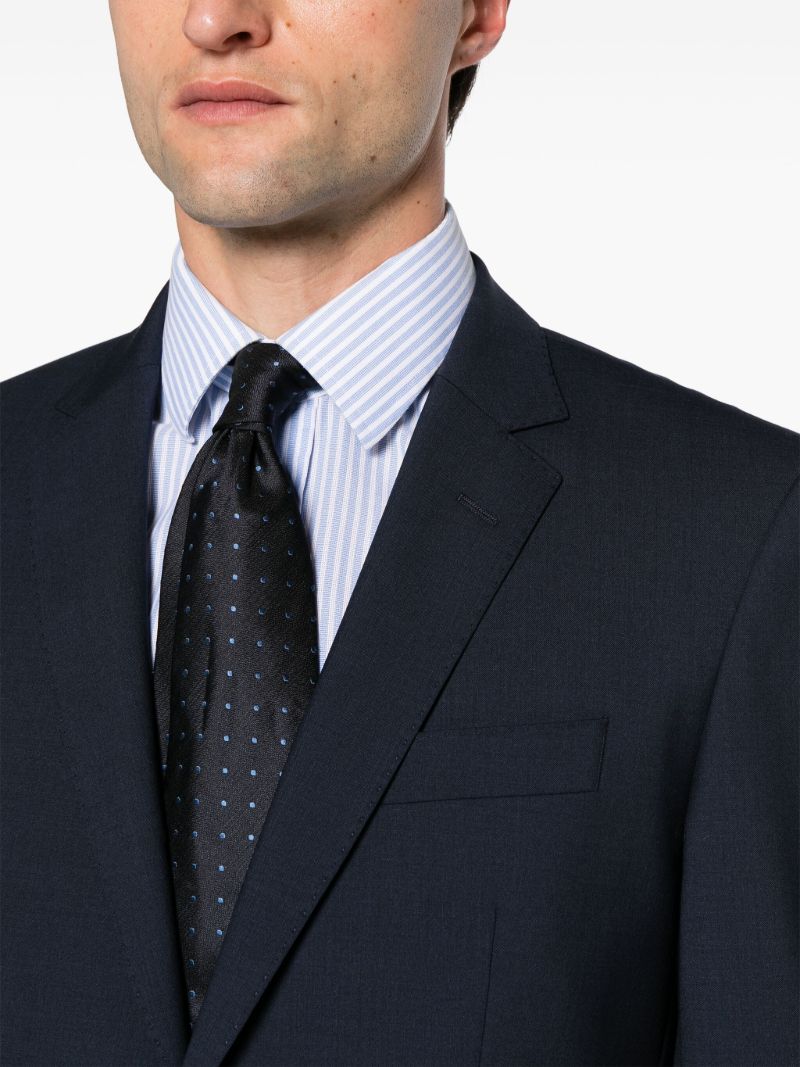 Blue Single-breasted Wool Suit
