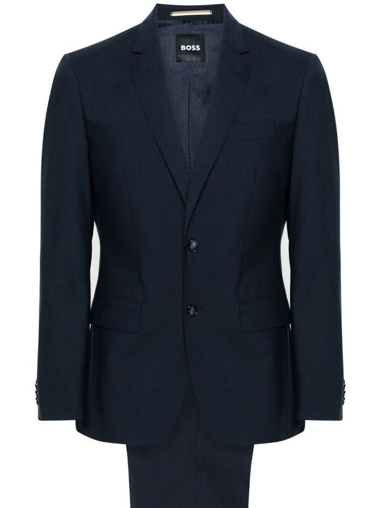 Blue Single-breasted Wool Suit