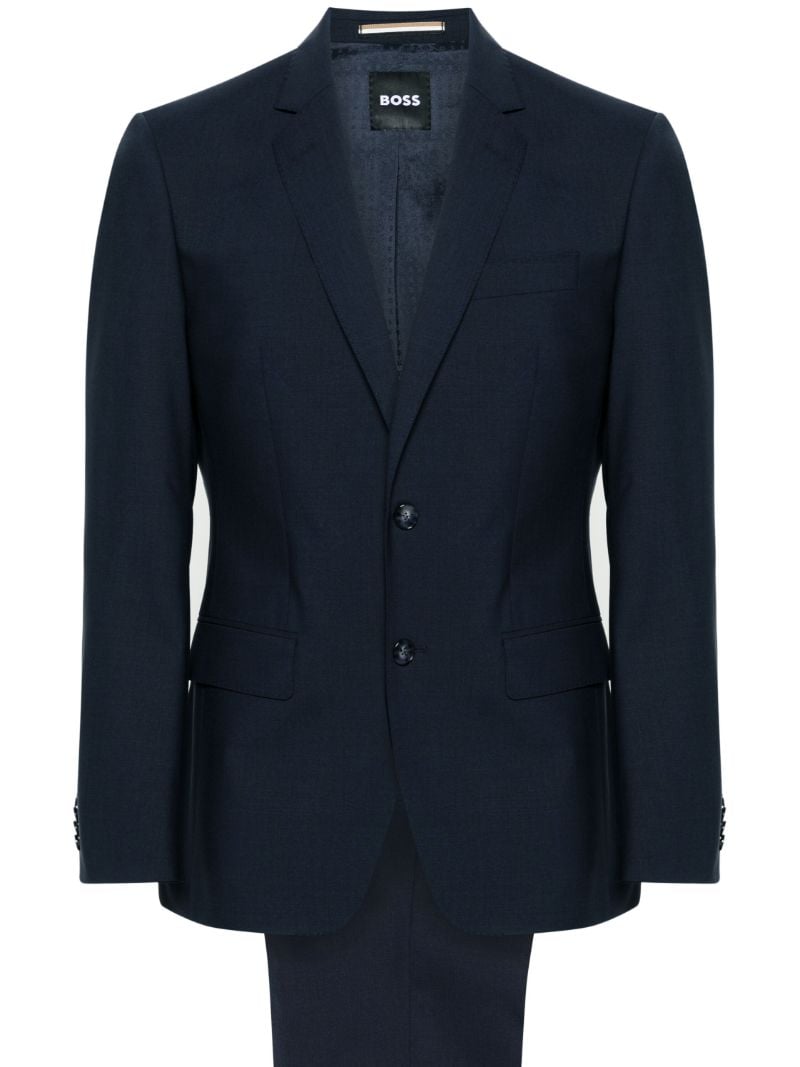 Blue Single-breasted Wool Suit