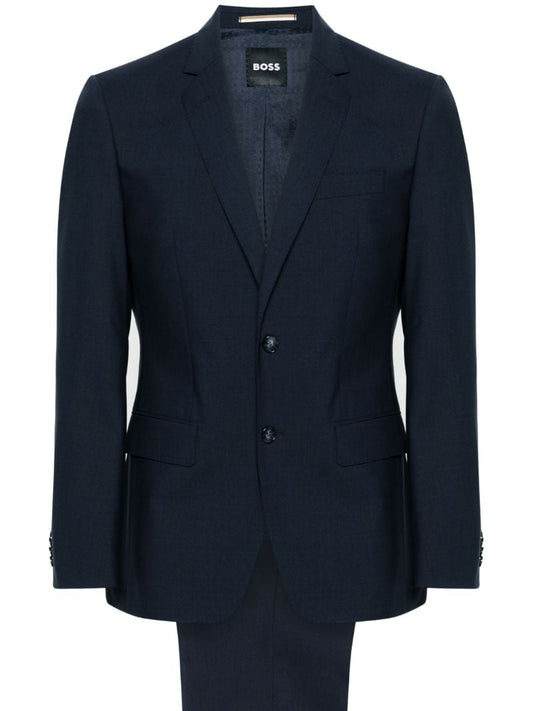 Blue Single-breasted Wool Suit